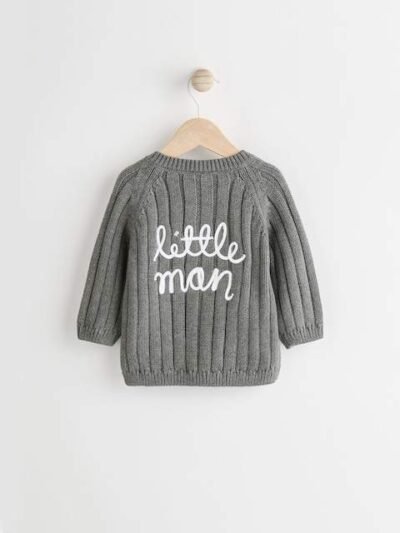 Grey Little Man 100% Cotton Cardigan