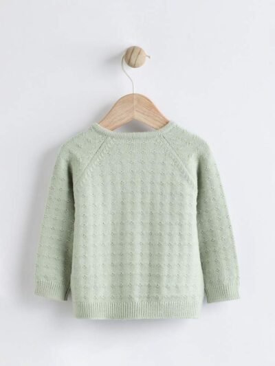 Sage Green Fairy Embroidered Baby Cardigan