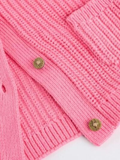 Pink Smile Embroidered Baby Cardigan