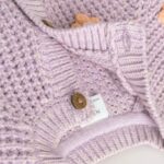 Purple and Apricot Flower Baby Embroidered Baby Cardigan
