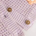 Purple and Apricot Flower Baby Embroidered Baby Cardigan