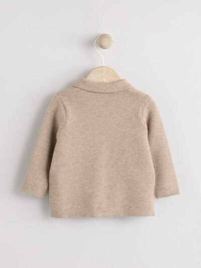 Tan Brown Zip front knitted Shacket