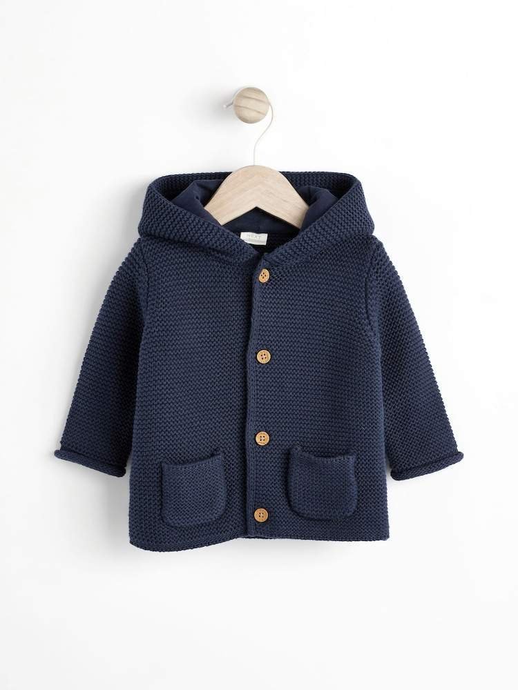 Navy Blue Knitted Baby Cardigan