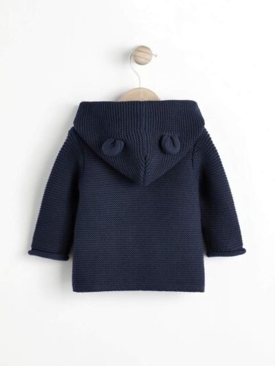 Navy Blue Knitted Baby Cardigan