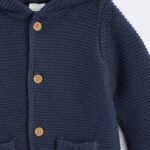 Navy Blue Knitted Baby Cardigan