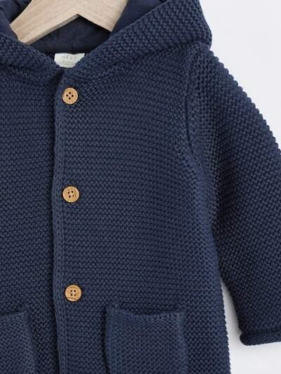 Navy Blue Knitted Baby Cardigan