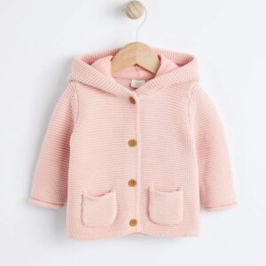 Pink Knitted Baby Cardigan