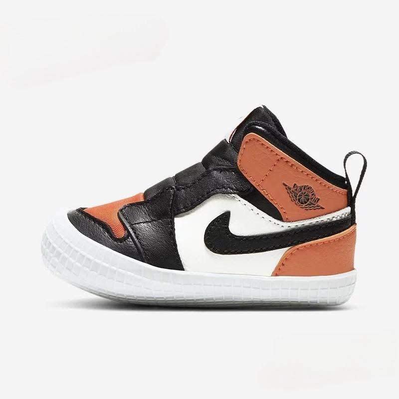 Nike Jordan 1 Crib Bootie Black, Orange & White