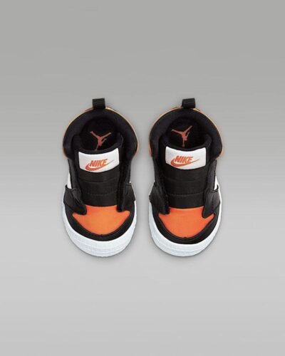 Nike Jordan 1 Crib Bootie Black, Orange & White