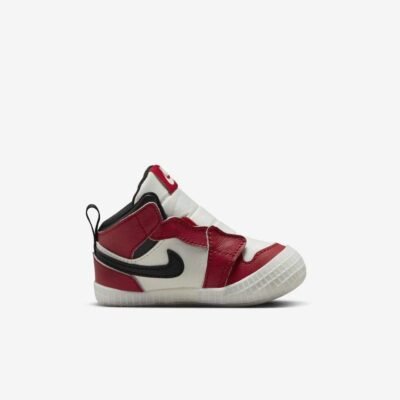 Nike Jordan 1 Crib Bootie White, Red & Black