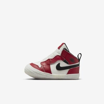 Nike Jordan 1 Crib Bootie White, Red & Black