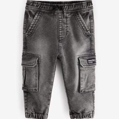 Grey Denim Comfort Cargo Jeans