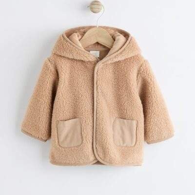 Brown Cosy Borg Fleece Baby Jacket