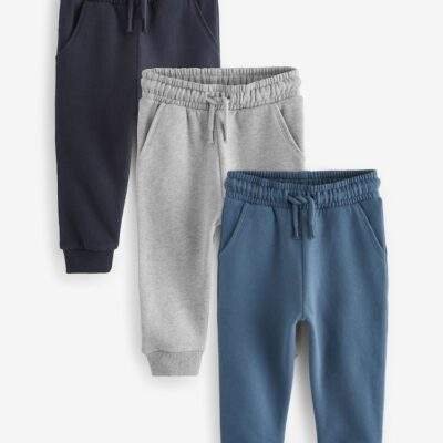 Blue/Charcoal/Black Soft Touch Joggers 3 Pack