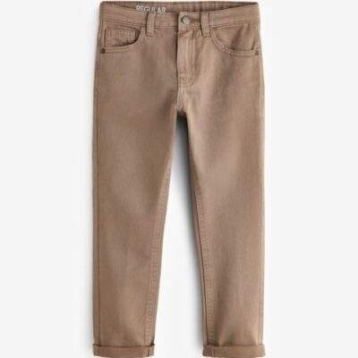 Brown Regular Fit Stretch Jeans