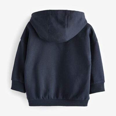 Navy Blue Zip Through Hoodie