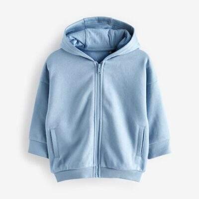 Blue Zip Through Hoodie