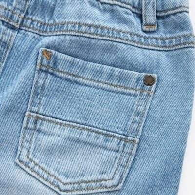 Light Blue Denim Pleat Front Jeans