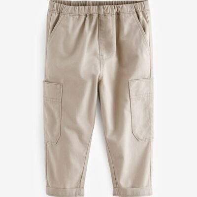 Neutral Cream Side Pocket Pull On Trousers