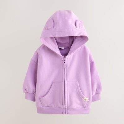 Lilac Purple Zip Through Hoodie
