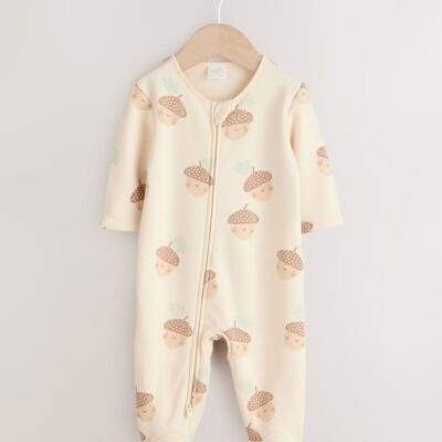 Neutral Baby Two Way Zip Fleece Lined Sleepsuit