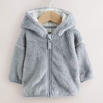 Grey Fleece Baby Zip Jacket