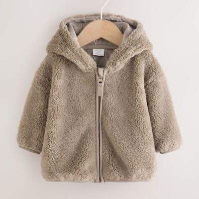 Mink Brown Fleece Baby Zip Jacket