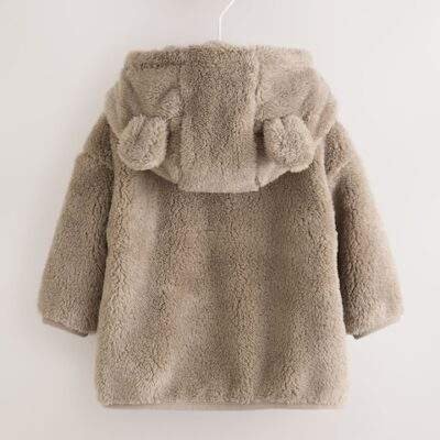 Mink Brown Fleece Baby Zip Jacket
