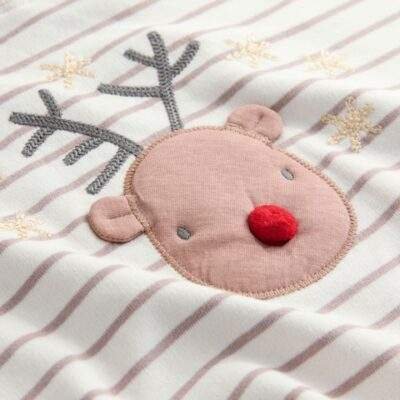 Neutral Reindeer Long Sleeve Top and Flare Set
