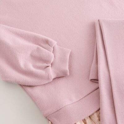 Pink Long Sleeve Top and Leggings Set