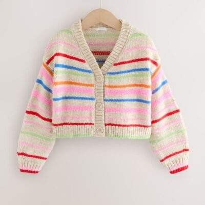 Rainbow Stripe Boxy Cardigan