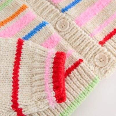 Rainbow Stripe Boxy Cardigan