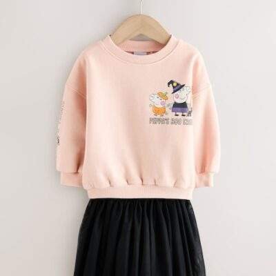 Pink Halloween Peppa Pig Top and TuTu Set