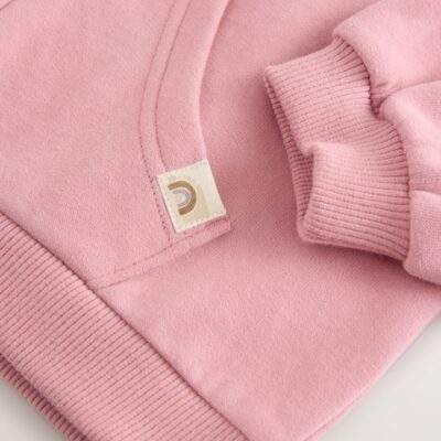 Rose Pink Zip Through Hoodie