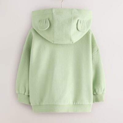Sage Green Zip Through Hoodie