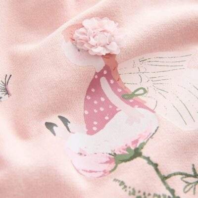 Pink Floral Fairy Frill Hem Sweatshirt & Leggings Set