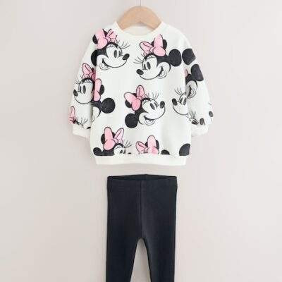 Cream Disney Minnie Mouse Sweatshirt & Leggings Set