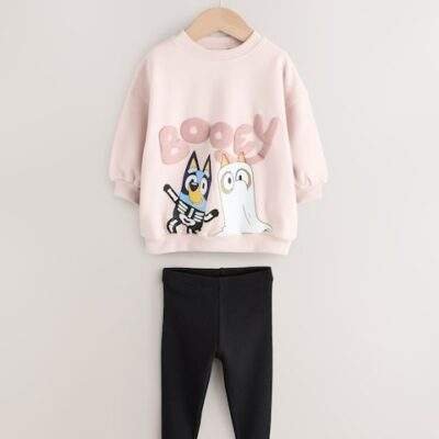 Pink Bluey Halloween Sweatshirt & Leggings Set
