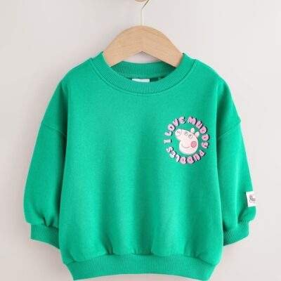 Green Peppa Pig Crew Neck Sweatshirt