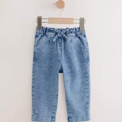 Light Wash Tie Waist Jeans