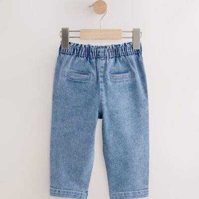 Light Wash Tie Waist Jeans