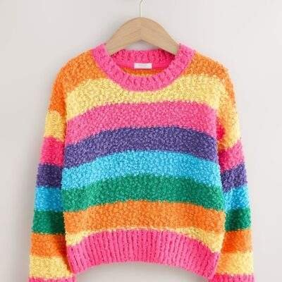 Multi Rainbow Stripe Jumper