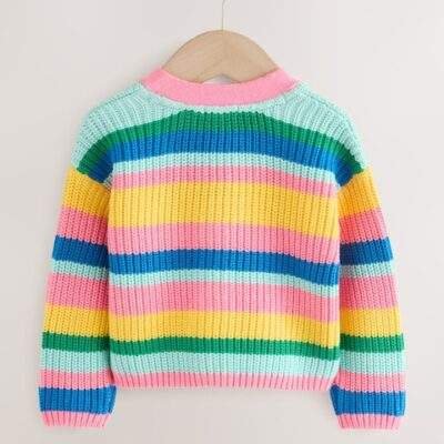 Rainbow V-Neck Cardigan