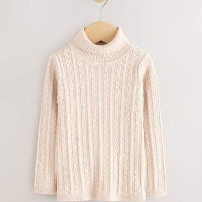 Oatmeal Roll Neck Jumper