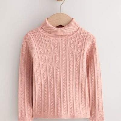 Pink Roll Neck Jumper