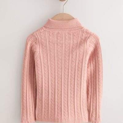 Pink Roll Neck Jumper
