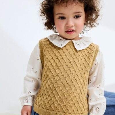 Ecru Mock Layer Knit Jumper