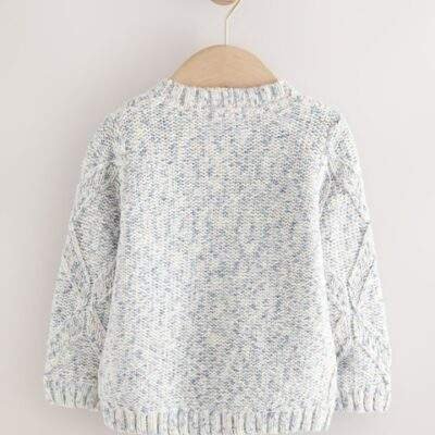 Blue Cable Knitted Cardigan
