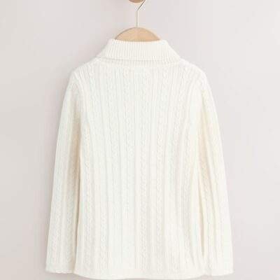 Ecru White Roll Neck Jumper