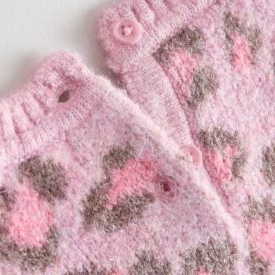 Pink Leopard Print Jumper Dress